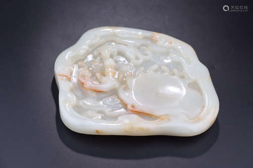 A HETIAN JADE CARVED DRAGON PATTERN INK SLAB