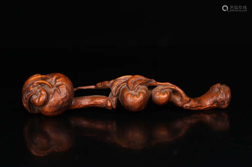A HUANGYANG WOOD CARVED AUSPICIOUS PATTERN RUYI