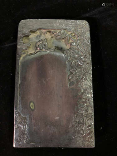 A DUAN STONE CARVED BAMBOO PATTERN INK SLAB