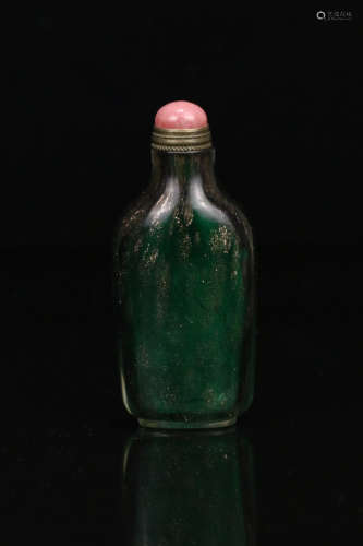 A GLASS SIMPLE SHAPED SNUFF BOTTLE