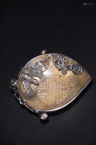 A STORY DESIGN GILT SILVER BRUSH PLATE