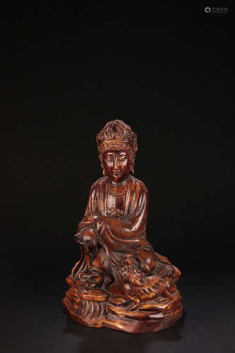 17-19TH CENTURY, A GUAN YIN DESIGN OLD BAMBOO ORNAMENT, QING DYNASTY