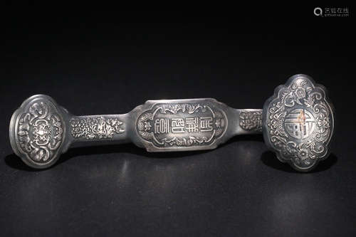 17-19TH CENTURY, A STORY DESIGN SILVER RUYI ORNAMENTS, QING DYNASTY.