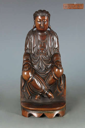 A MING DYNASTY MARK BRONZE BUDDHA STATUE