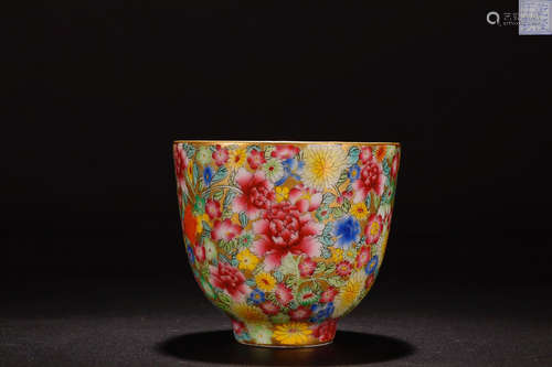 A QIANLONG MARK FAMILLE ROSE BOWL