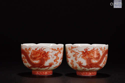 A QIANLONG MARK IRON RED GLAZE BOWL