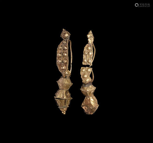 Eastern Greek Gold Filigree Earrings