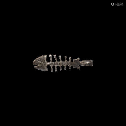 Post Medieval Silver Fish Skeleton Pendant