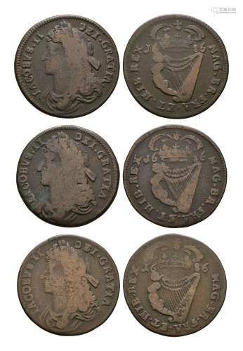 Ireland - James II - 1686 - Halfpennies [3]