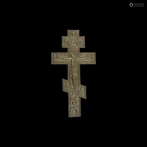 Large Russian Orthodox Bronze Cross