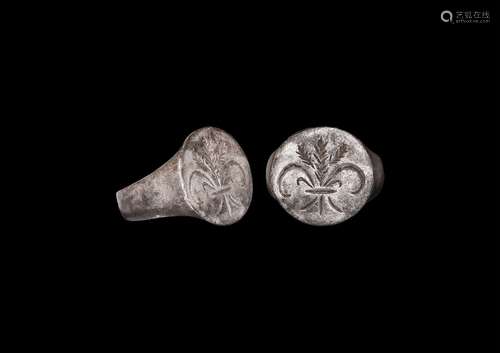 Post Medieval Silver Ring with Fleur-de-Lys