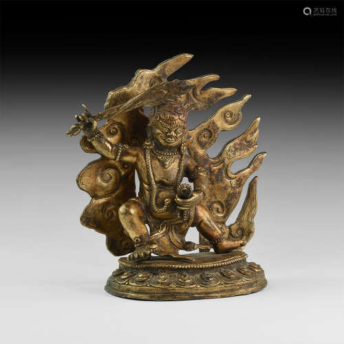 Tibetan Gilt Agni Figurine