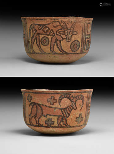 Indus Valley Mehrgarh Painted Vessel with Animals