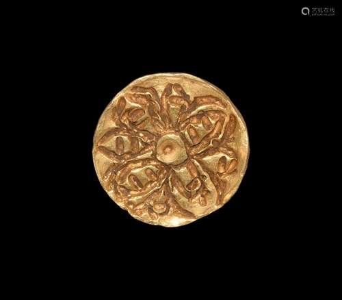 Indus Valley Gold Stamp Seal with Flower