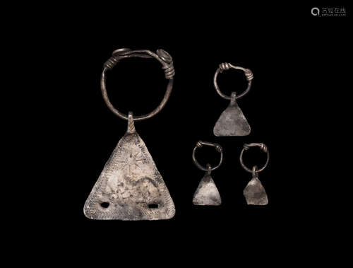 Iron Age Celtic Silver Axe Pendant Group