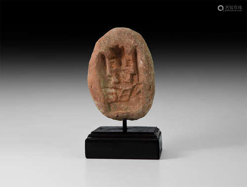 Gandharan Mould with Enthroned Figure