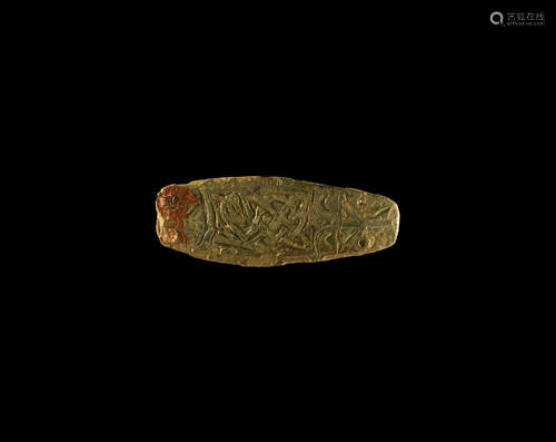 Anglo-Saxon Strap End with Entwined Beast