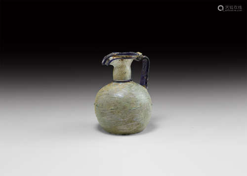 Roman Glass Pitcher with Blue Trails