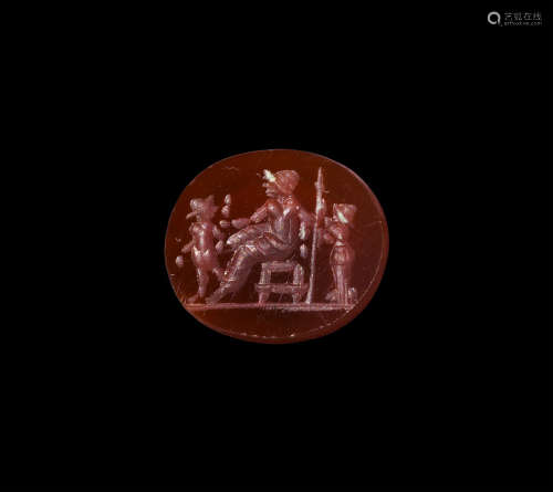 Roman Gemstone with Throneroom Scene