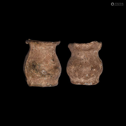 Medieval Lead Vessel Pair