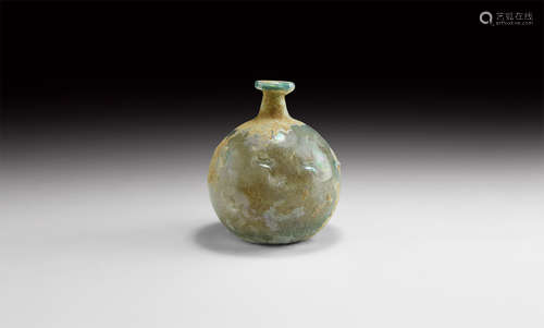 Roman Glass Flask with Dimples