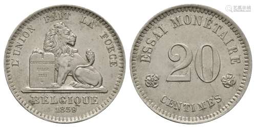 Belgium - 1859 - 20 Centimes Essai