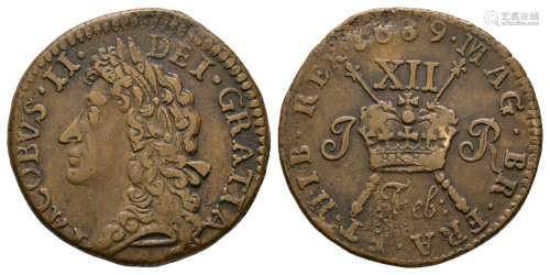 Ireland - James II - February 1689 - Gunmoney Shilling