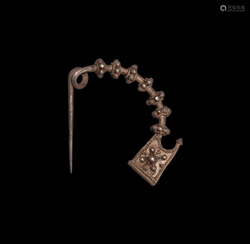 Greek Silver Bow Brooch