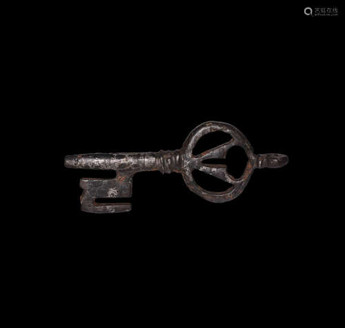 Large Medieval Key with Openwork Handle