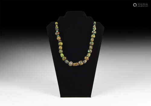 Roman Mosaic Glass Bead Necklace