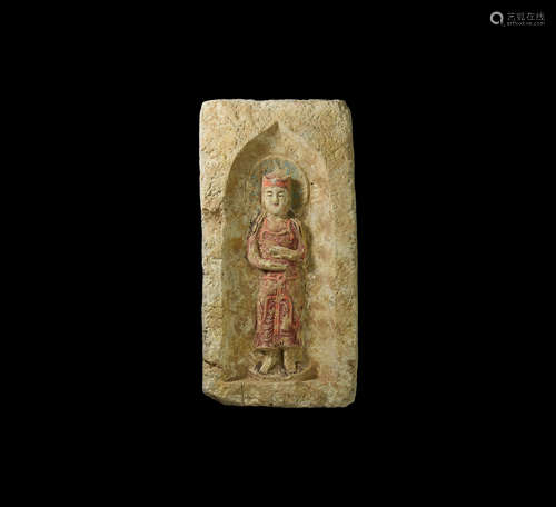 Chinese Brick with Nimbate Figure