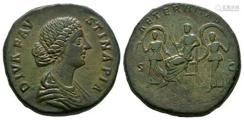 Faustina II - Empress with Dancing Girls Sestertius