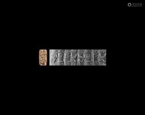 Western Asiatic Babylonian Cylinder Seal with Birds