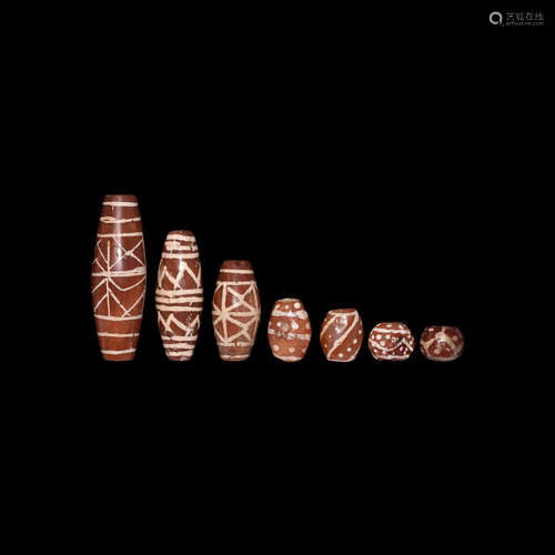 Indus Valley Etched Carnelian Bead Collection