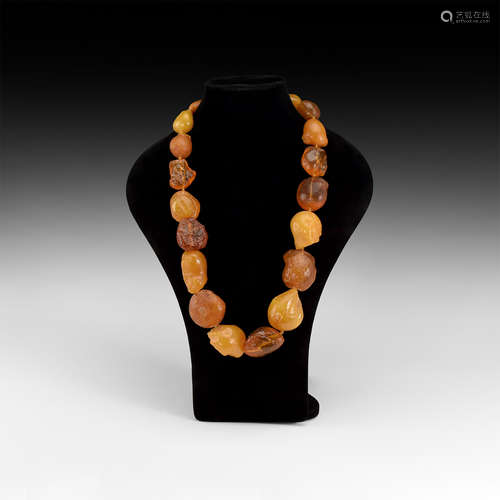 Natural History - Natural Baltic Teardrop-Shaped Amber Bead Necklace