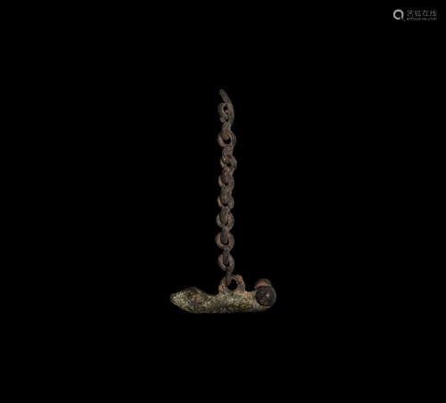 Roman Phallic Pendant with Chain