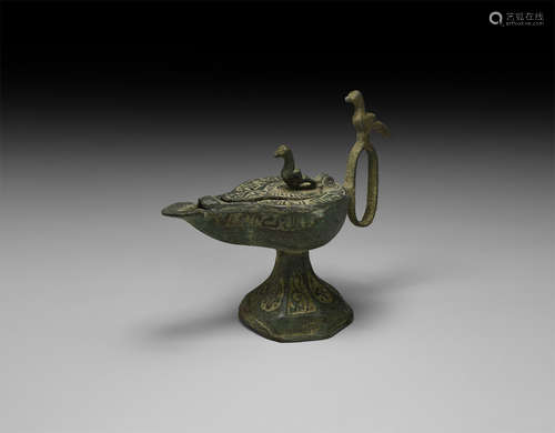 Islamic Oil Lamp with Birds