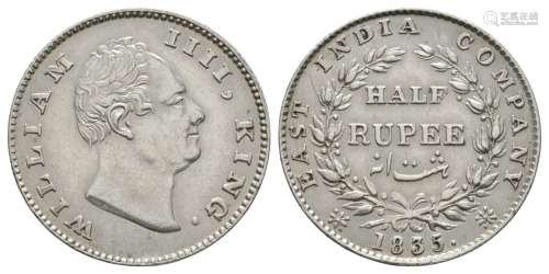 India - British EIC - William IV - 1835 - Half Rupee