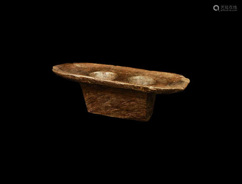 African Large Double Mortar Table