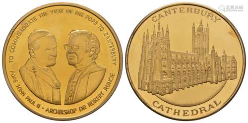 John Paul II - 1982 - Visit to Canterbury Medallion