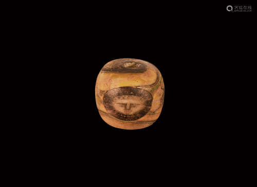 Roman Glass Face Bead