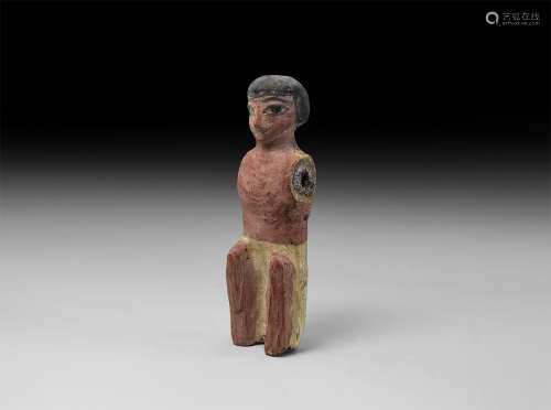 Egyptian Polychrome Boatman Figure