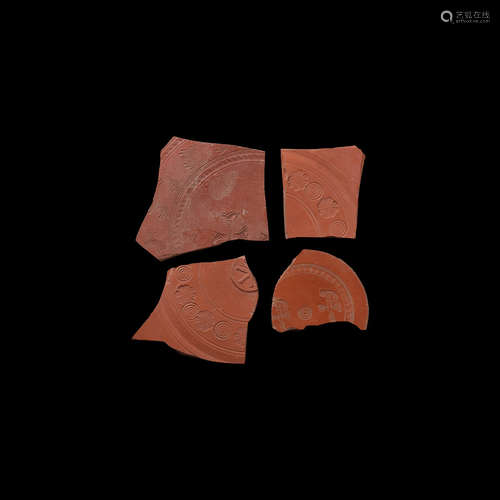 Roman Decorated Red Ware Fragment Group