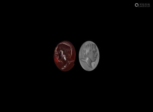 Roman Intaglio Gemstone with Bust