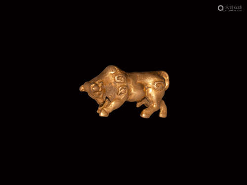 Post Medieval Gold Butting Bull Statuette