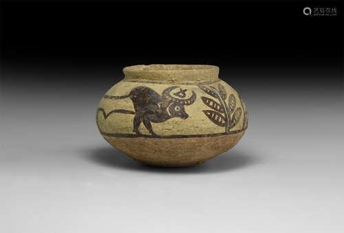 Indus Valley Mehrgarh Painted Vessel with Animals