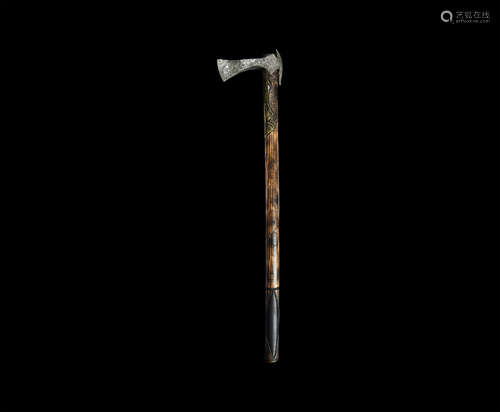 Viking Battle Axe with Decorated Shaft