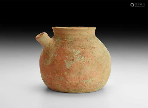 Large Bronze Age Brush-Decorated 'Teapot'