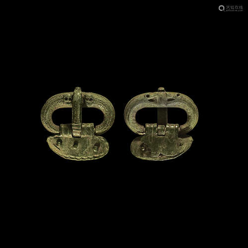 Viking Buckle with Skulls and Serpents