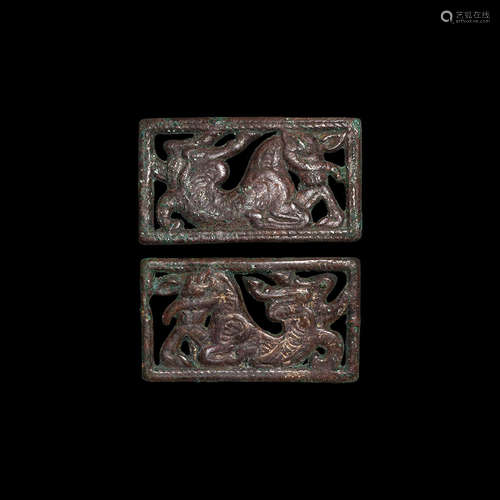 Chinese Ordos Animal Plaque Pair